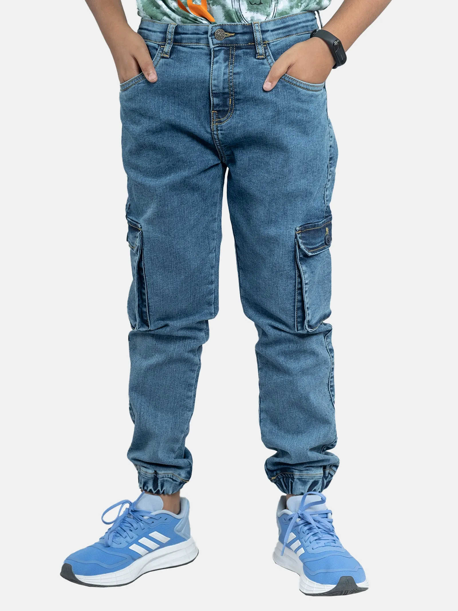 Boys Denim Cargo Pant