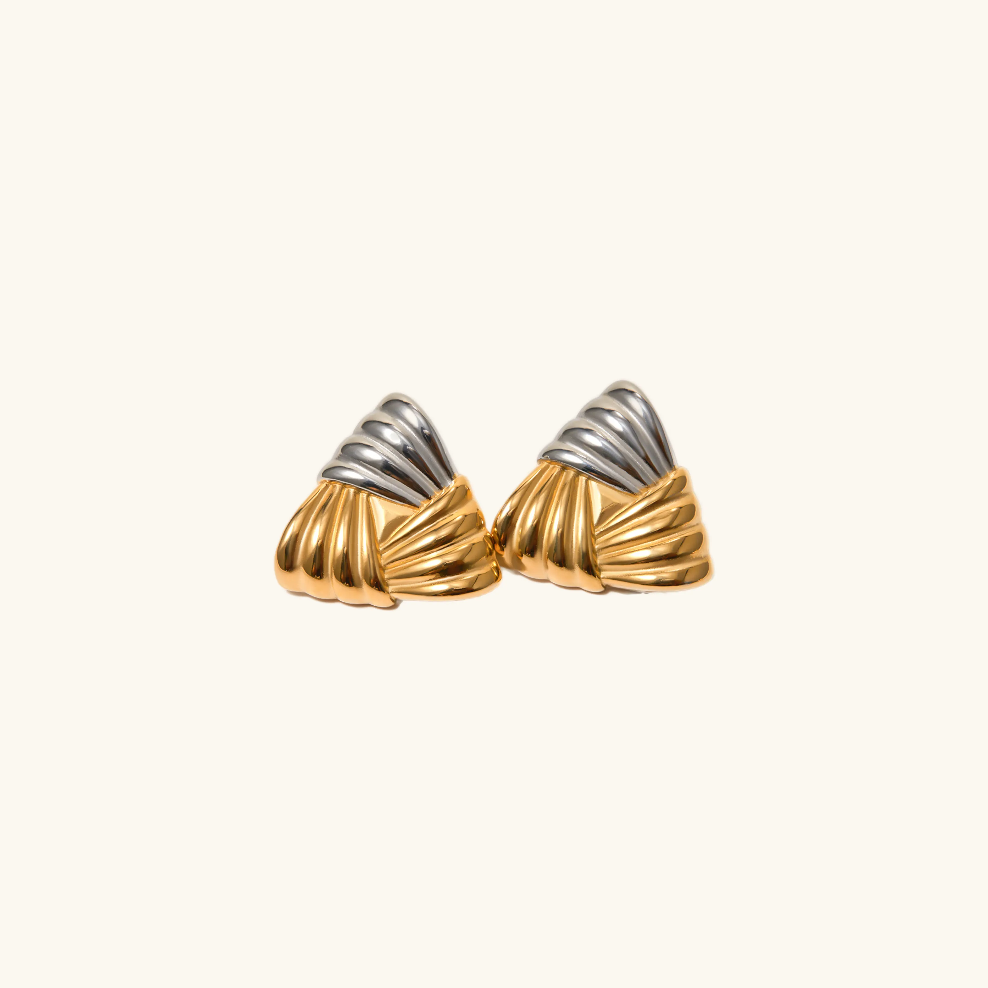 Brigitte Two Tone Gold Earrings