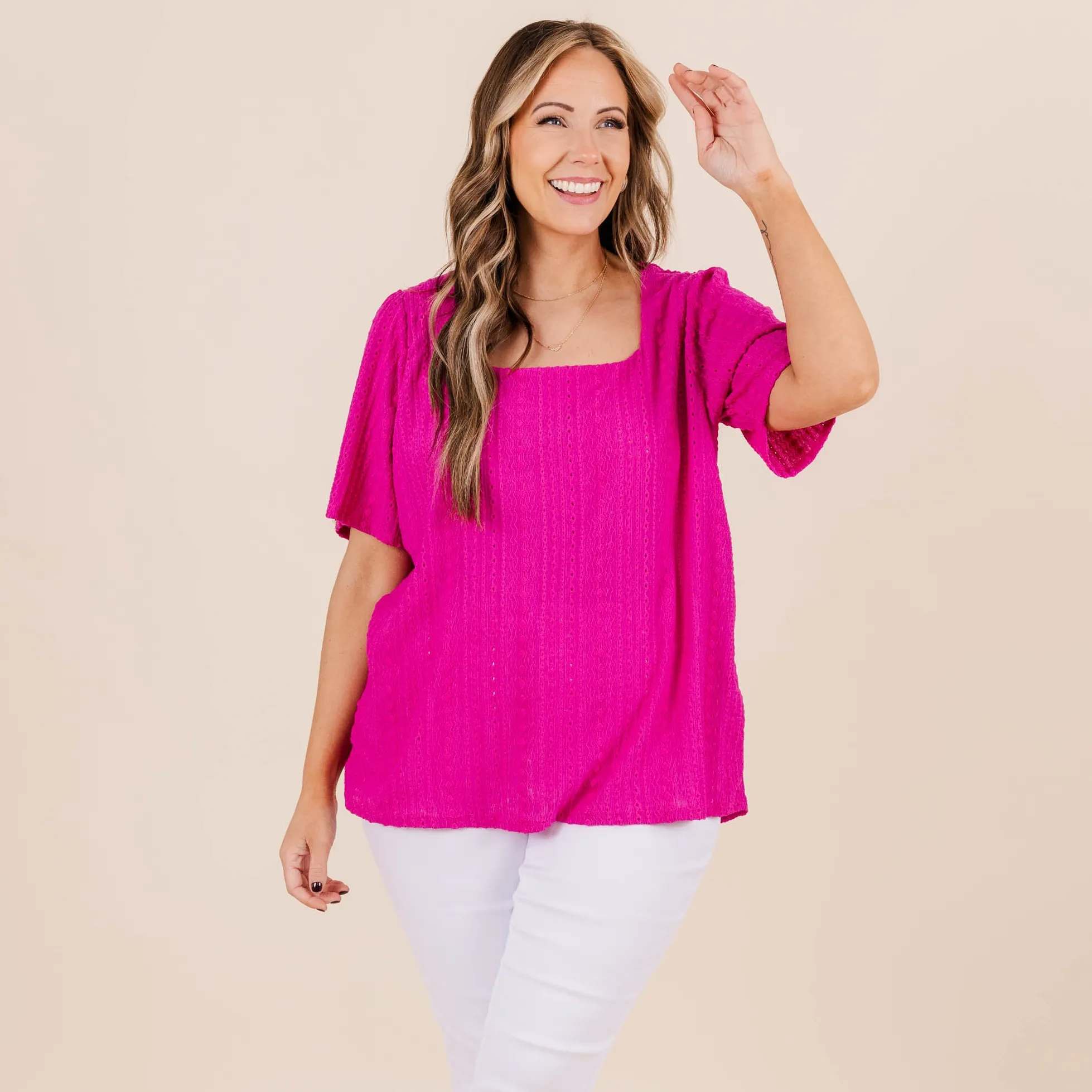 Butterfly Bloom Top, Magenta