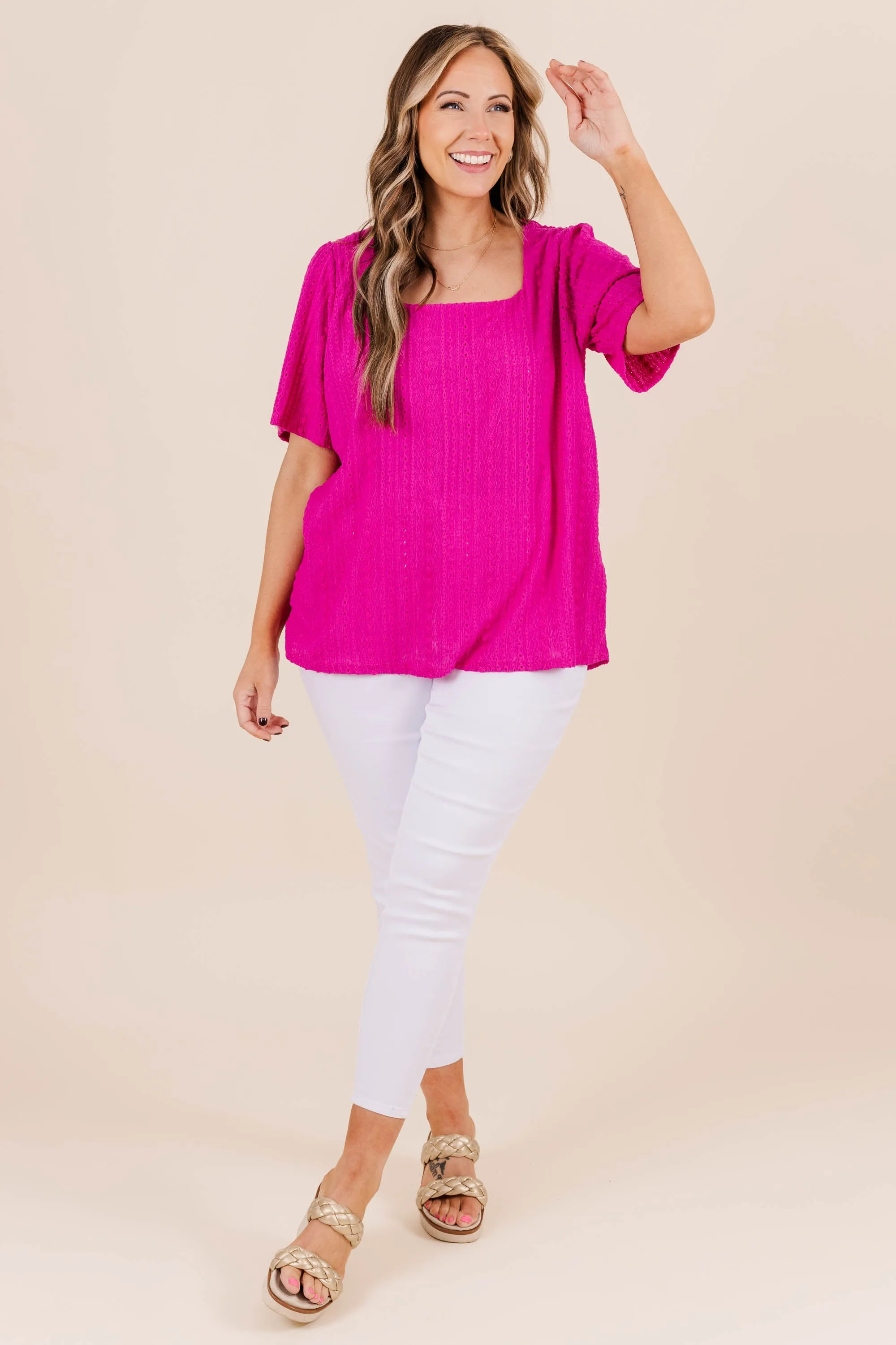 Butterfly Bloom Top, Magenta