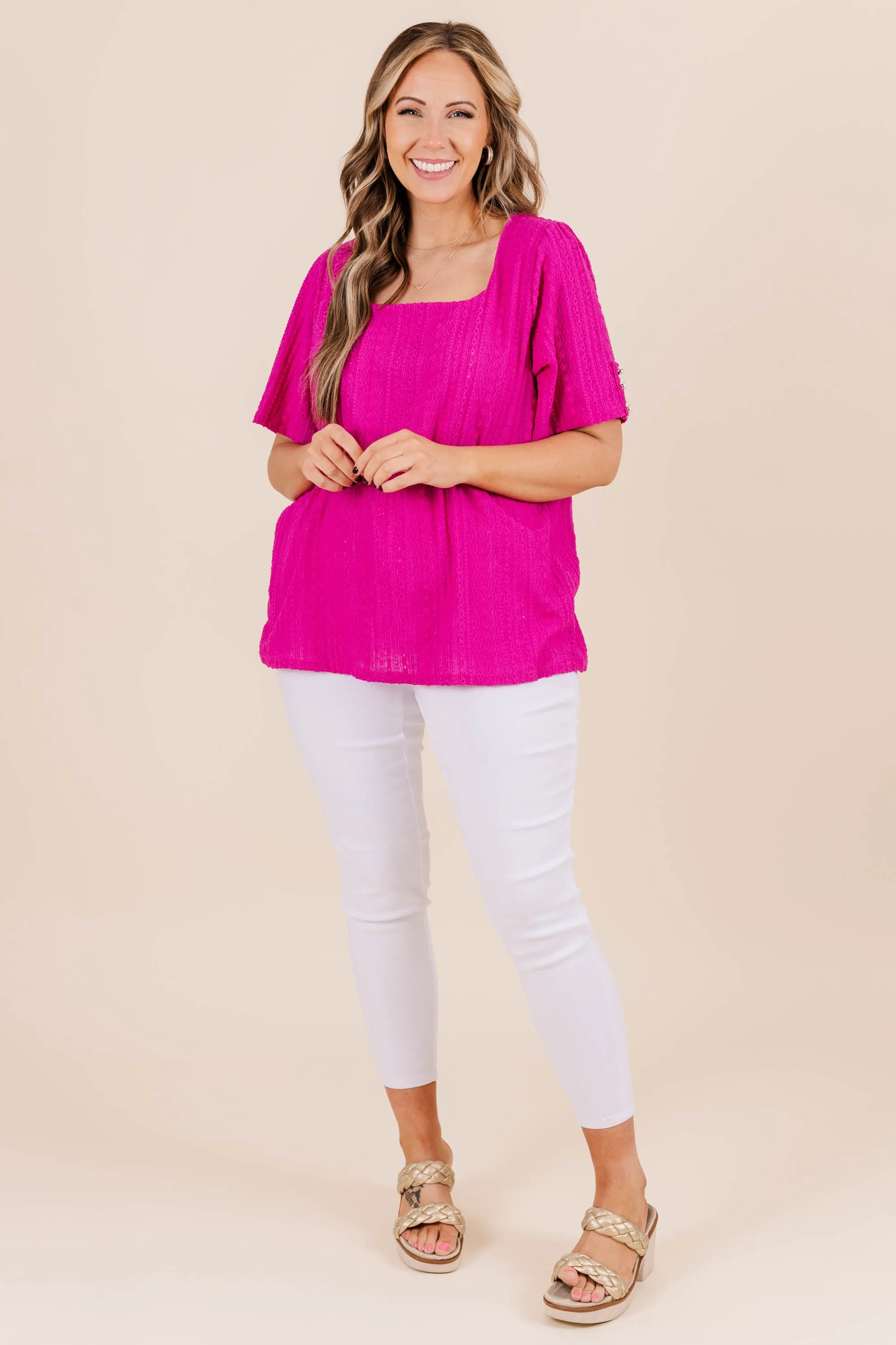 Butterfly Bloom Top, Magenta