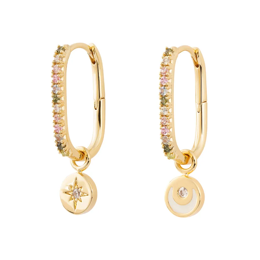 Celeste Pave Gold Hoop Earrings