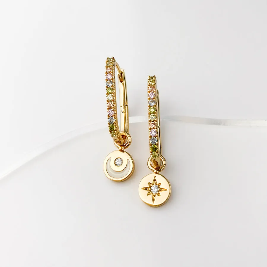 Celeste Pave Gold Hoop Earrings