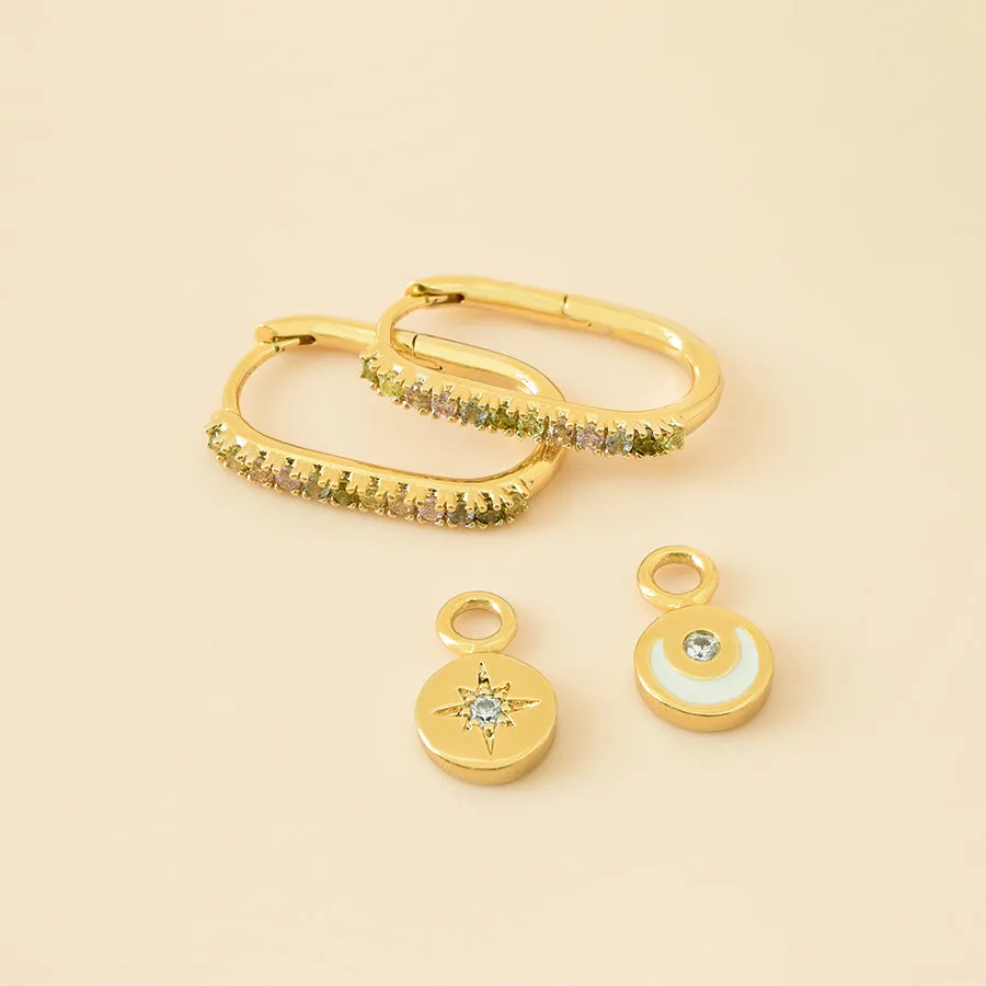 Celeste Pave Gold Hoop Earrings