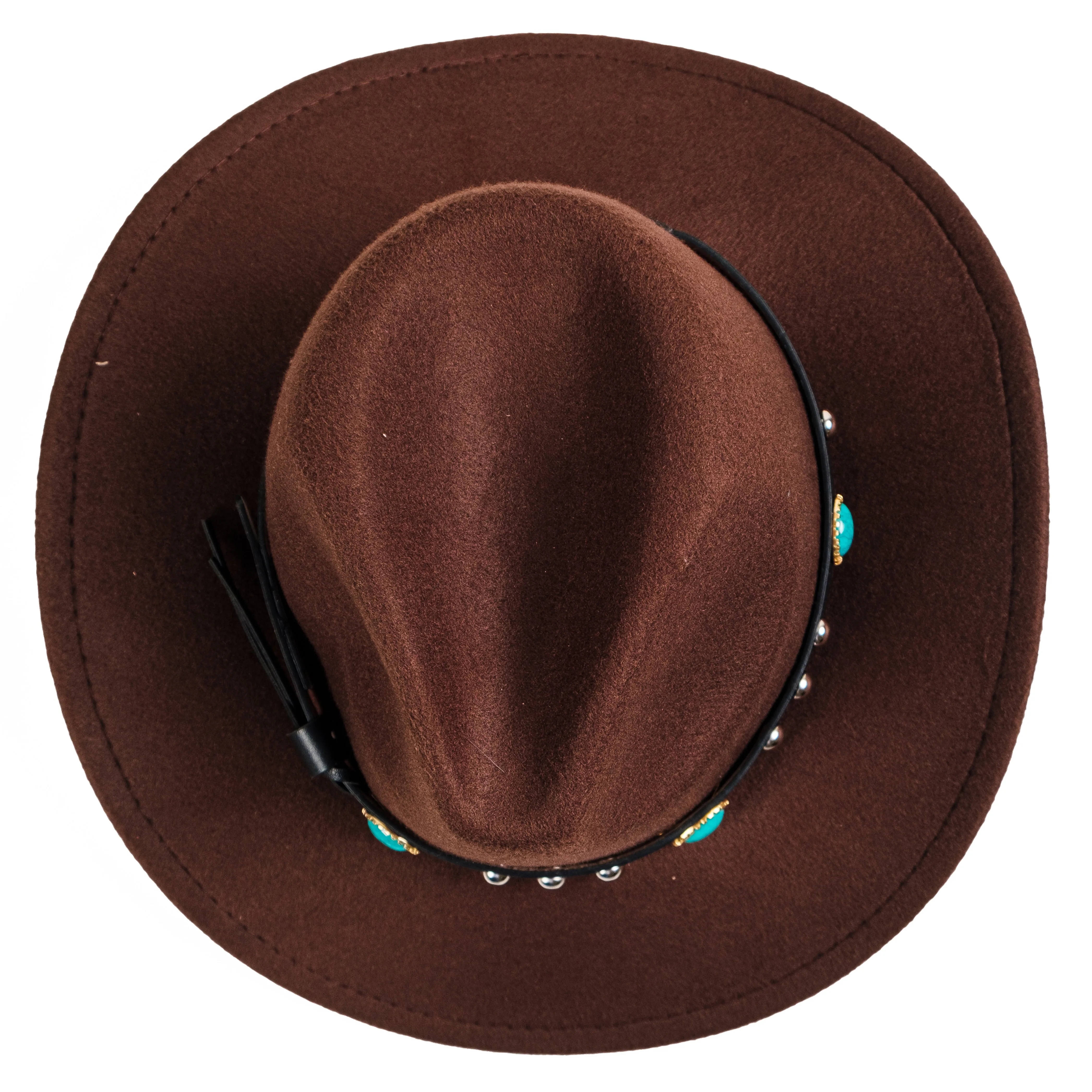 Chokore Cowboy Hat with Rhinestone Belt (Chocolate Brown)