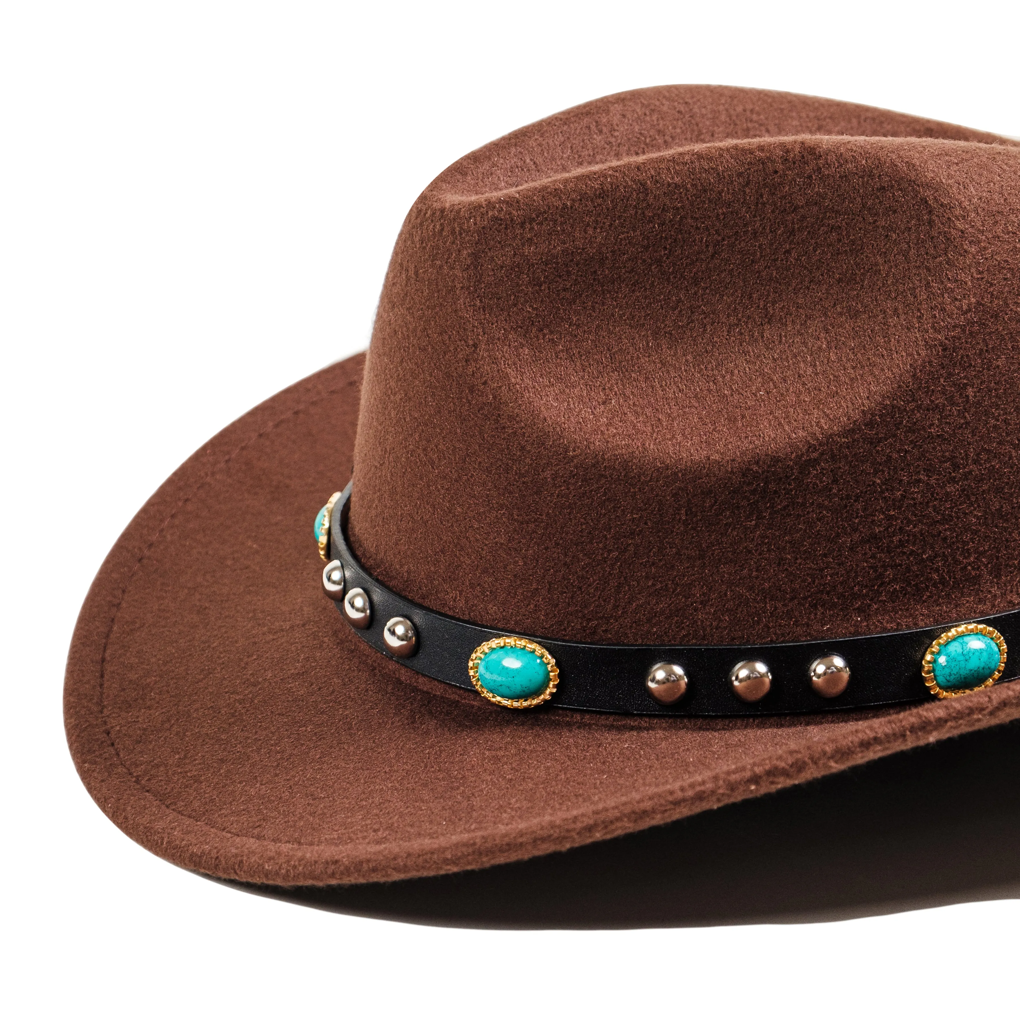 Chokore Cowboy Hat with Rhinestone Belt (Chocolate Brown)