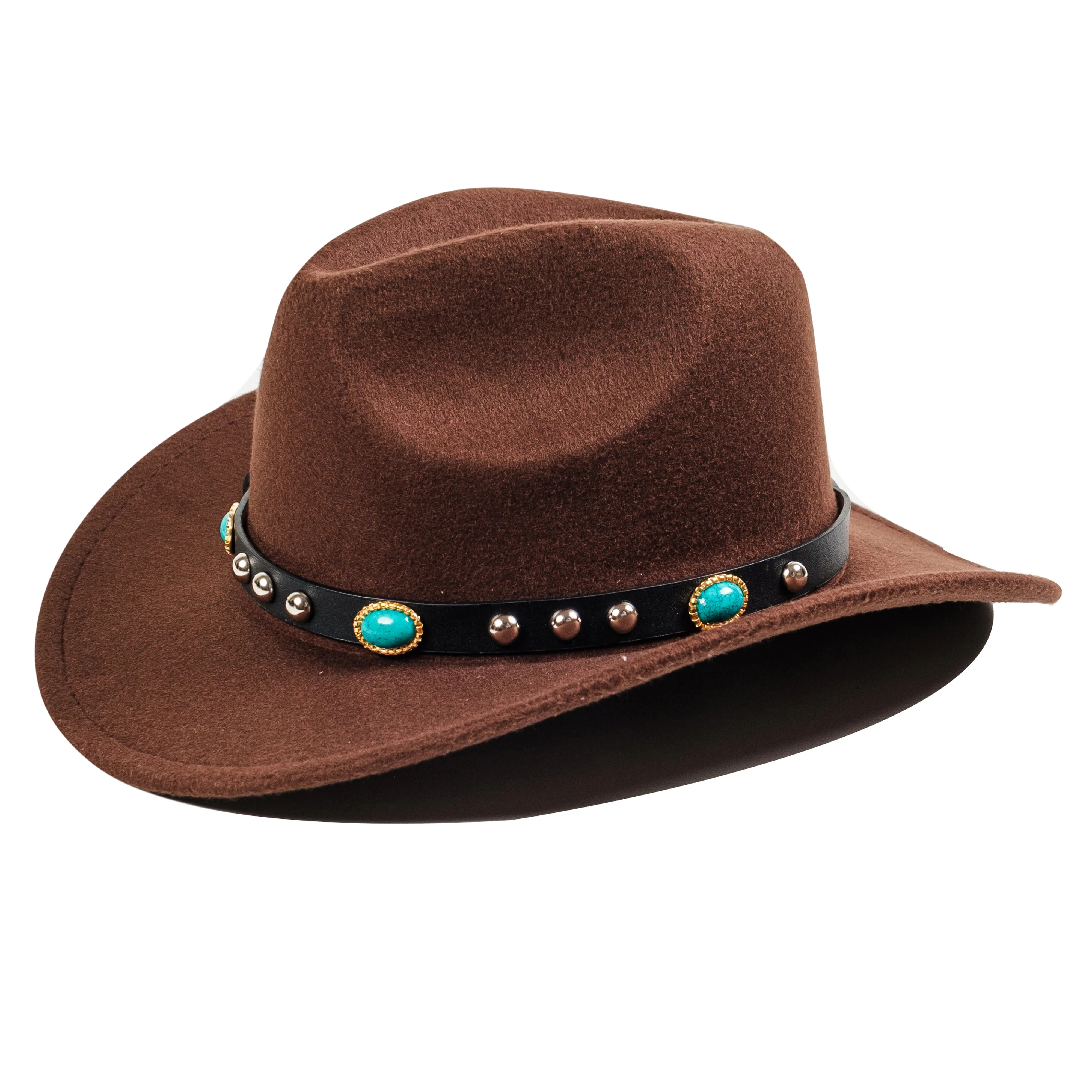 Chokore Cowboy Hat with Rhinestone Belt (Chocolate Brown)