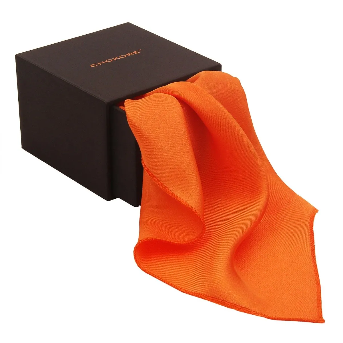 Chokore Flame Colour Pure Silk Pocket Square, from the Solids Line