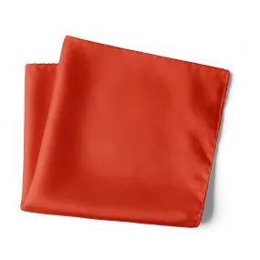 Chokore Mandarin Red Pure Silk Pocket Square, from the Solids Line