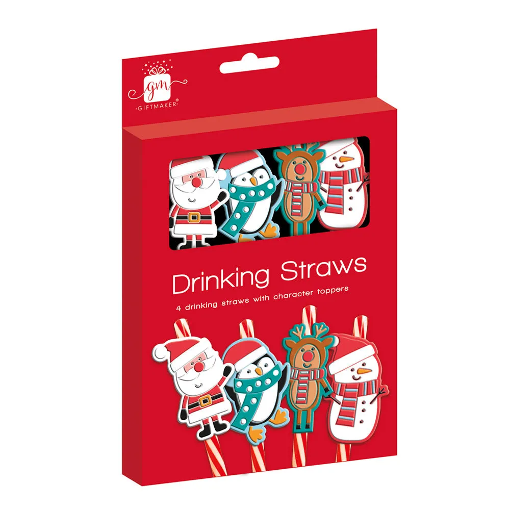 Christmas Character Drinking Straws 4pk