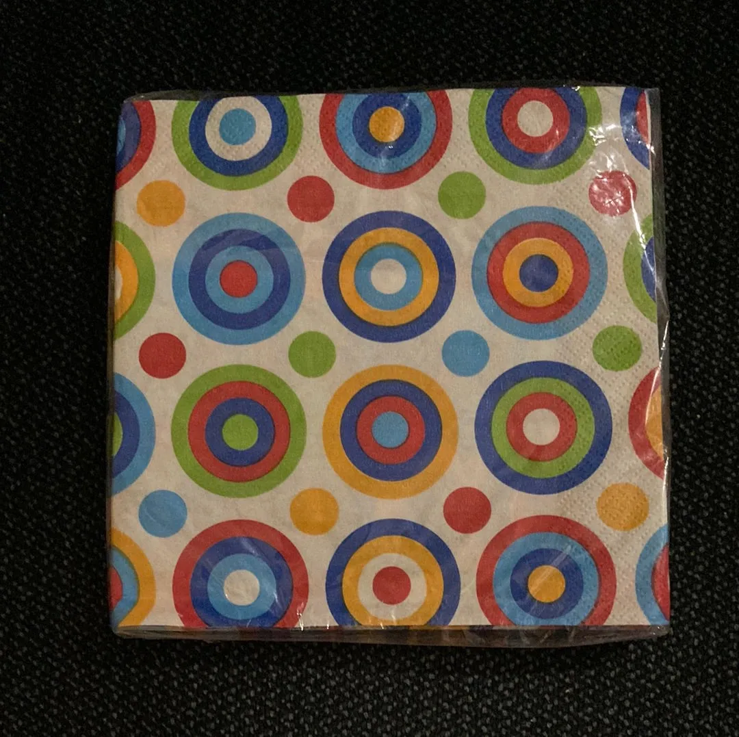 Circle & Dots Luncheon Paper Napkins & Plates