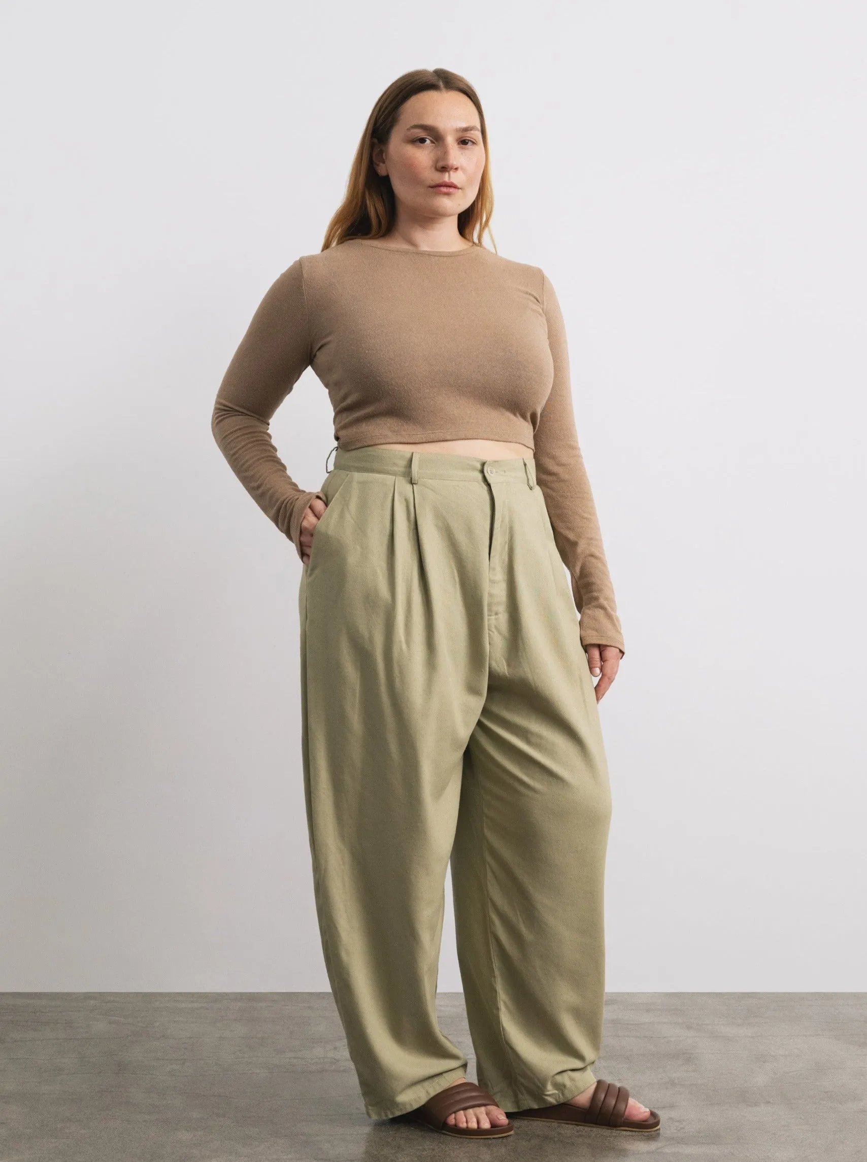 Clyde Pant, Regen Silk Noil, Sage