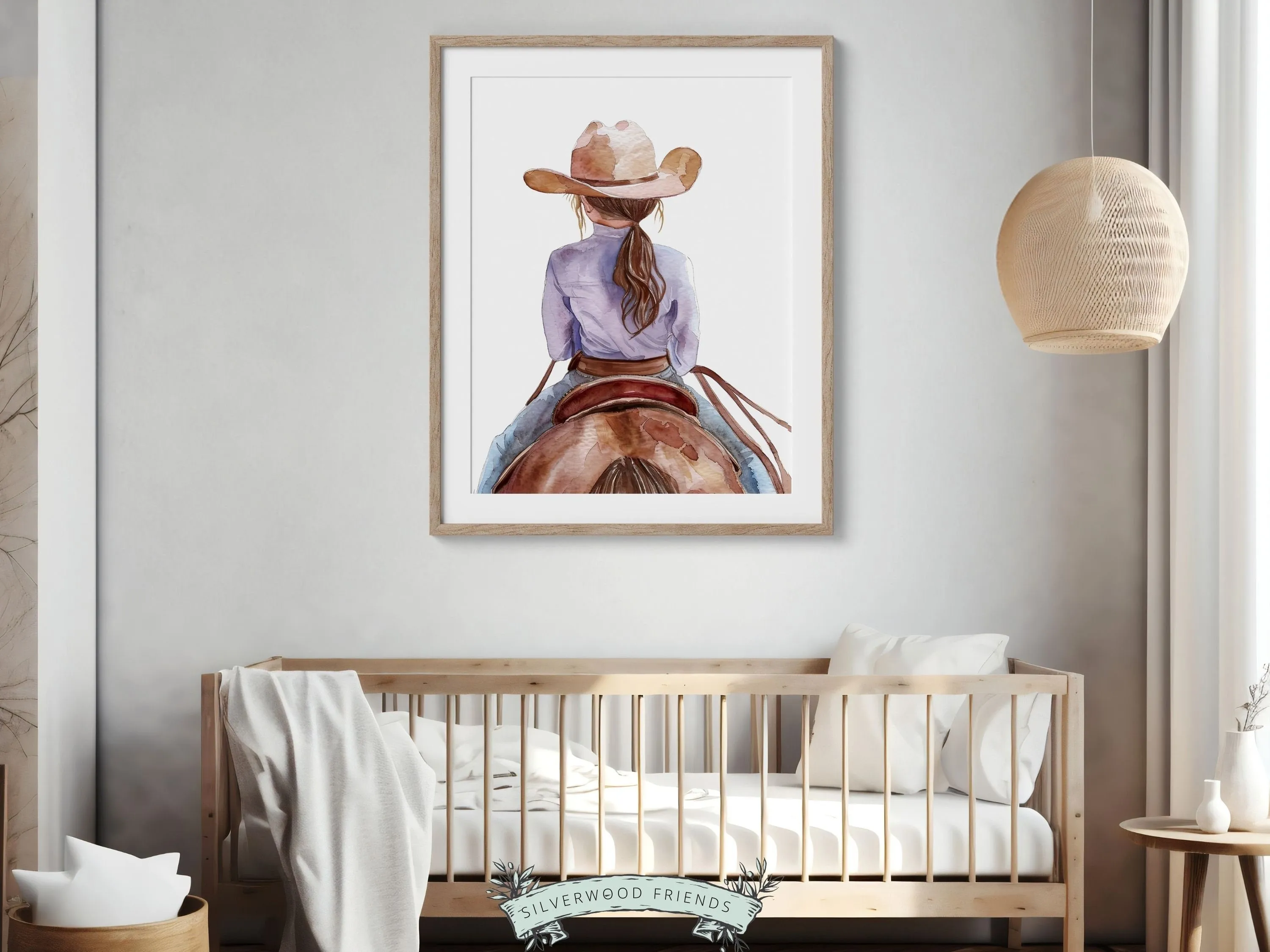 Cowgirl Nursery Print - Purple