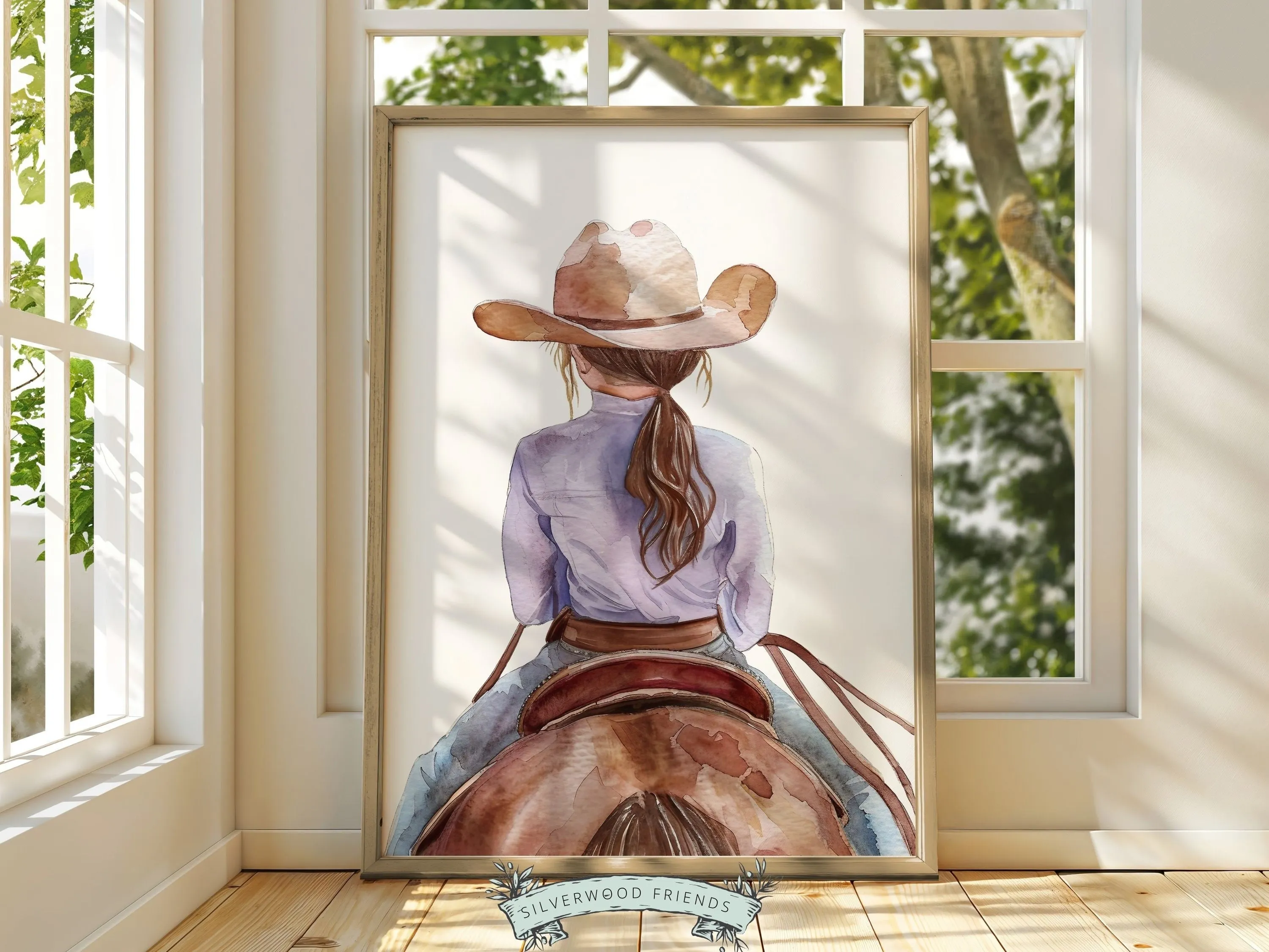 Cowgirl Nursery Print - Purple