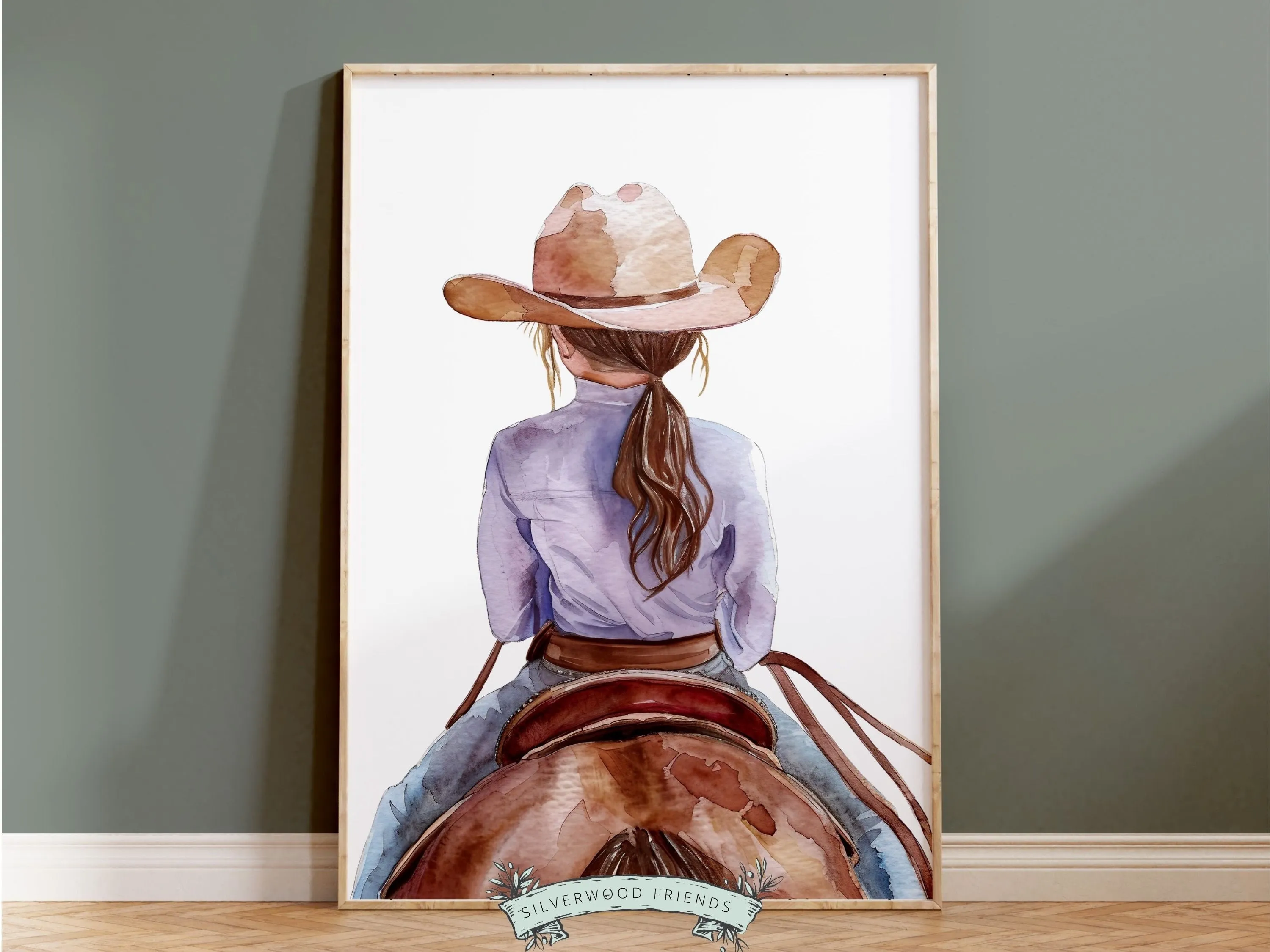 Cowgirl Nursery Print - Purple