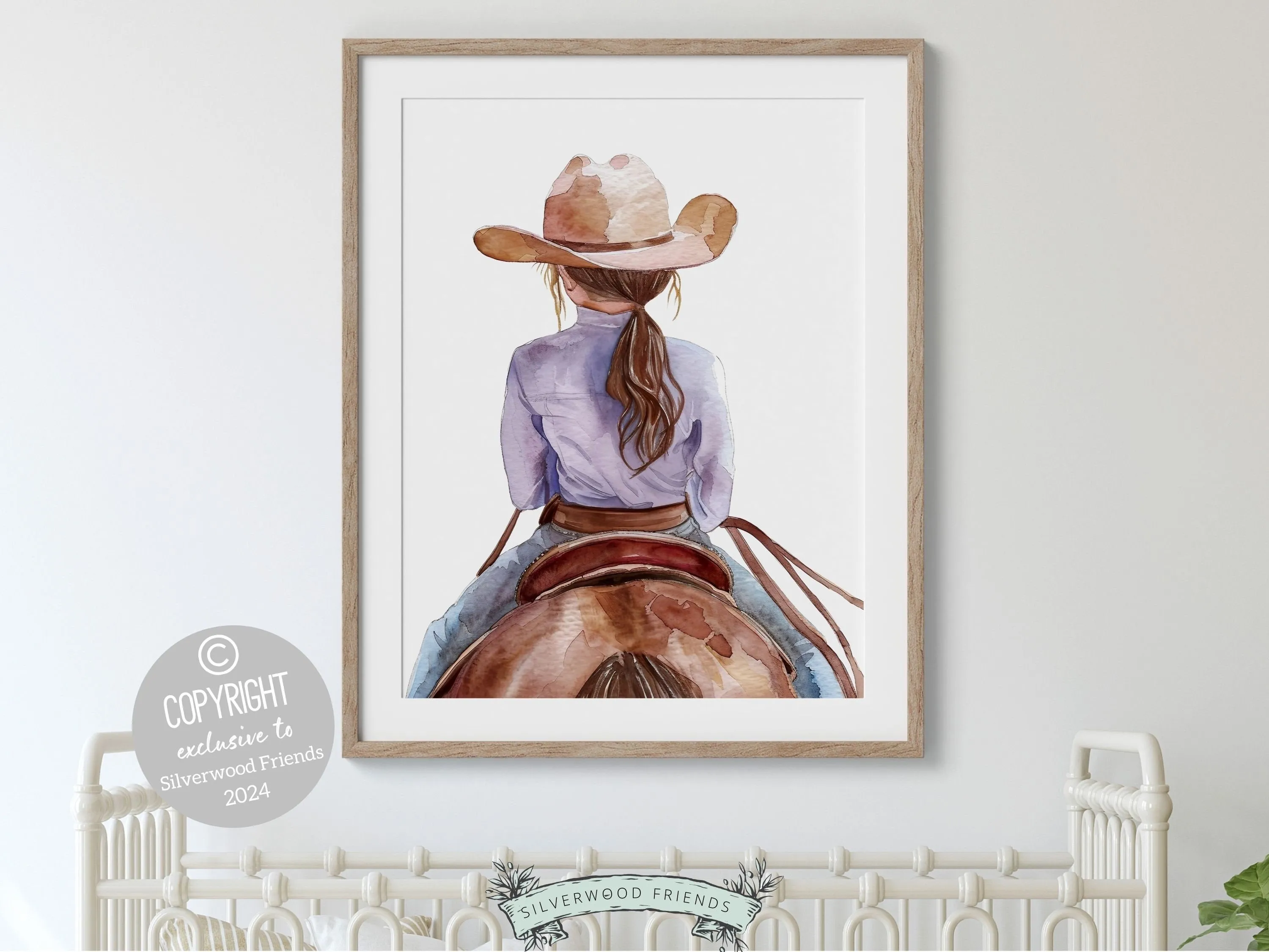 Cowgirl Nursery Print - Purple