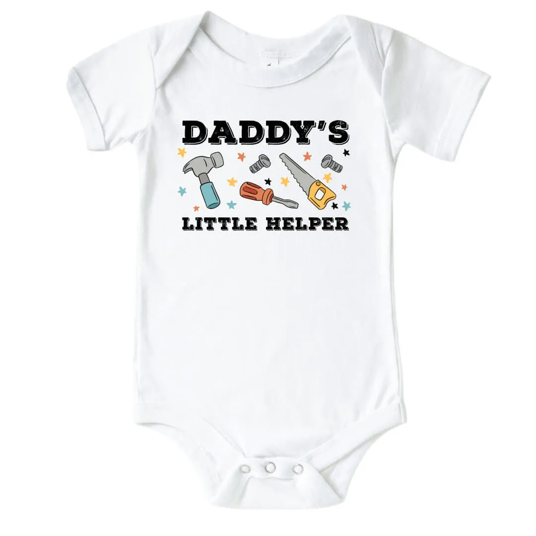 Daddy's Little Helper Graphic Bodysuit | White