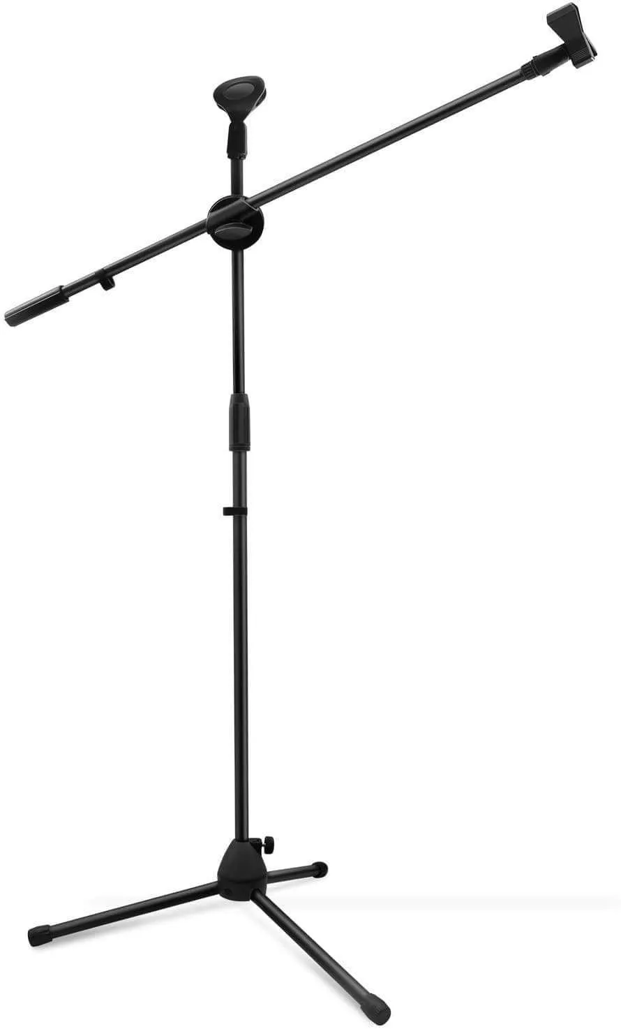 Deluxe Steel Tripod Boom Microphone Stand with 2 Mic Clips