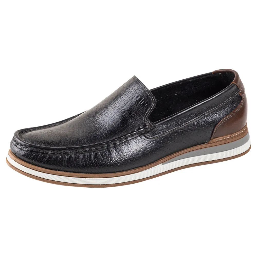 Democrata Flow Black/Tobacco Leather Slip-On (Men's)