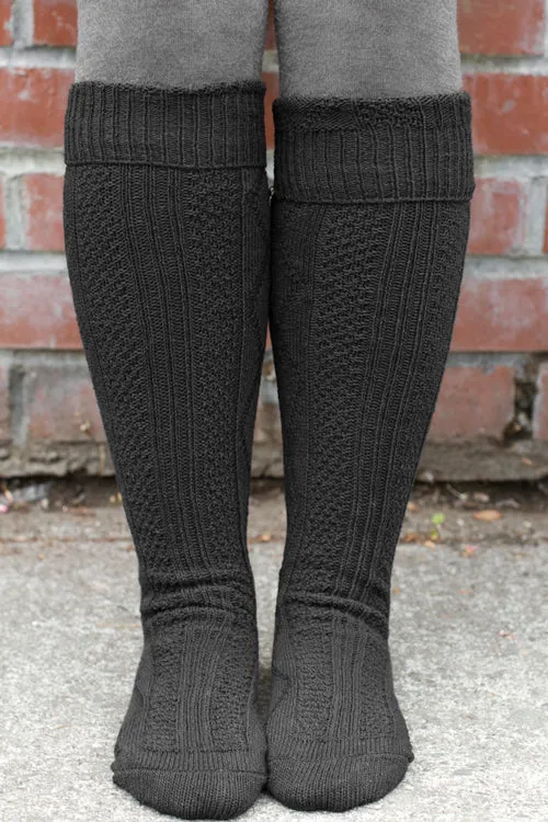 Diamond Rib Knee Socks