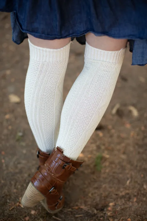 Diamond Rib Knee Socks