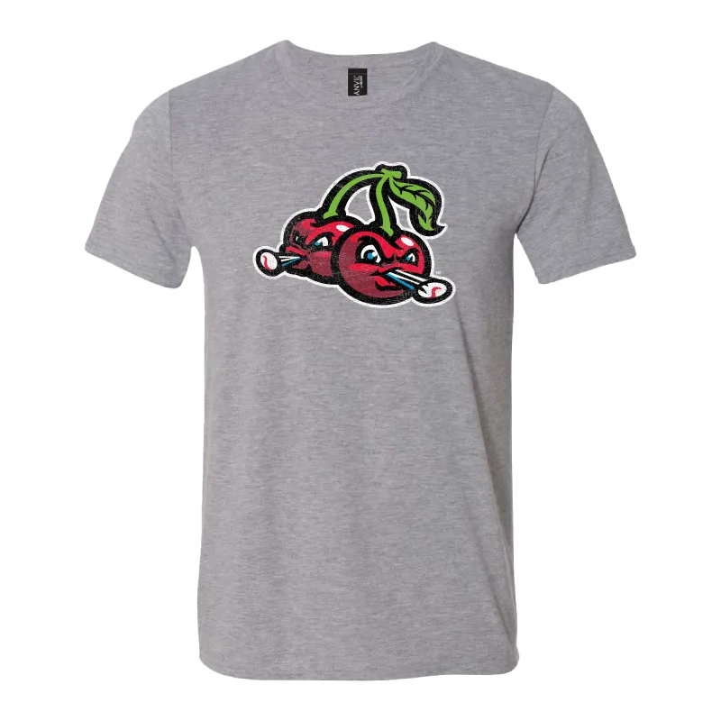 Distressed Cherries Logo Graphite Triblend Tee