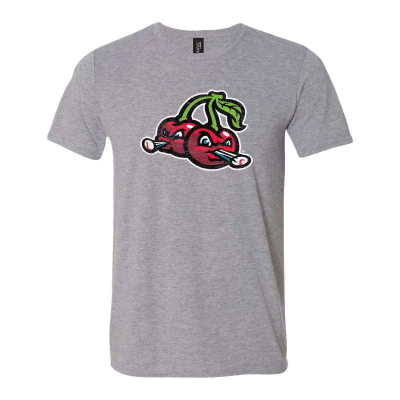 Distressed Cherries Logo Graphite Triblend Tee