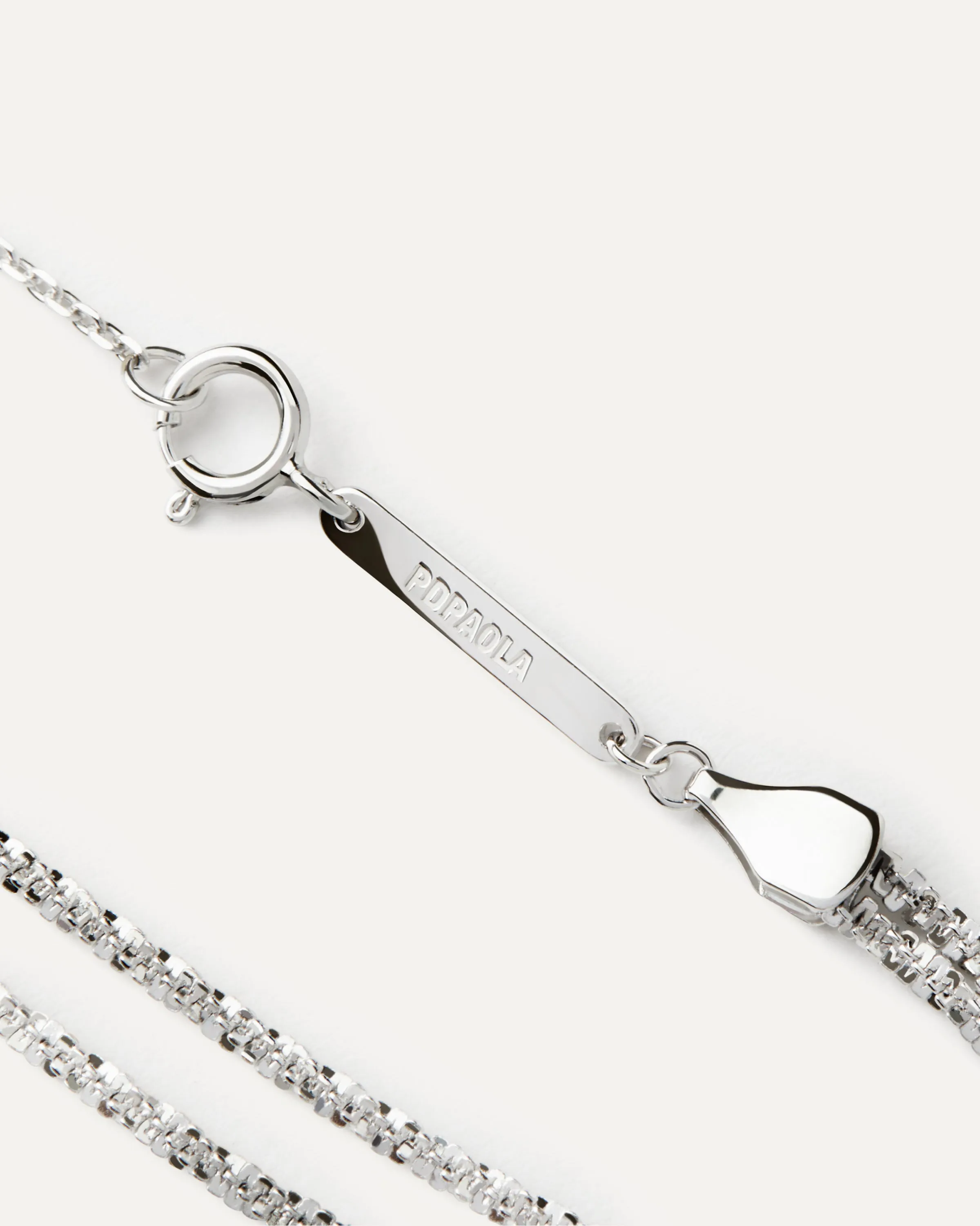 Double sparkle silver chain bracelet