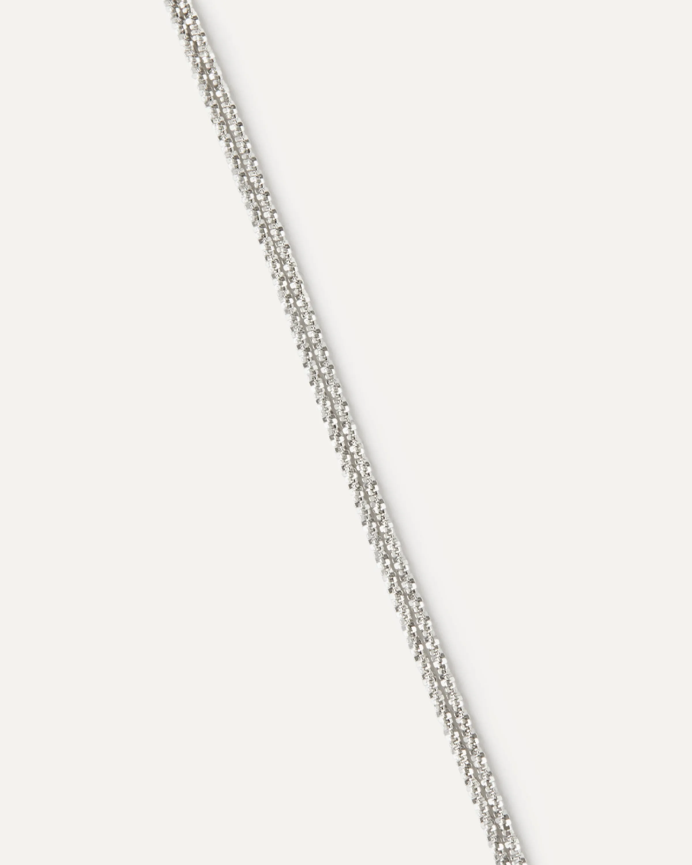 Double sparkle silver chain bracelet