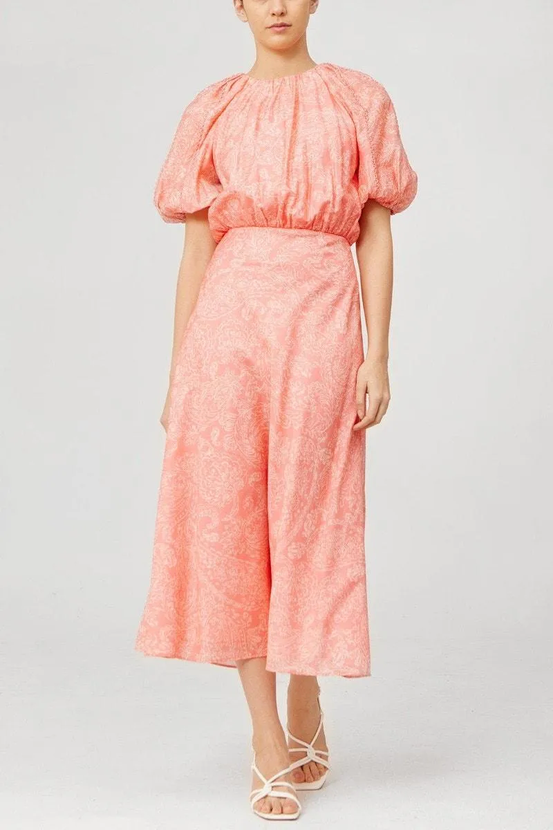 Exemption Midi Dress in Pink Paisley