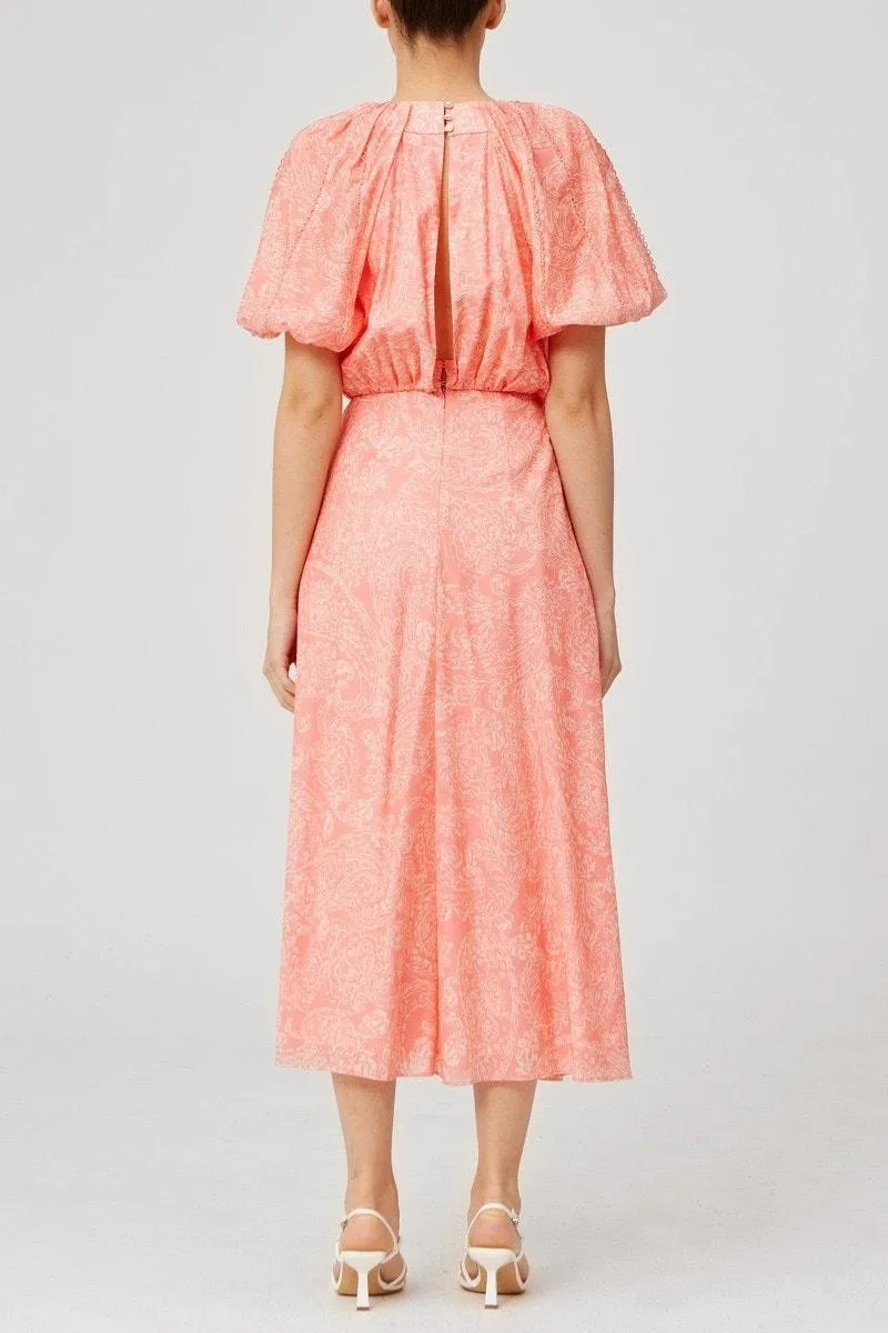 Exemption Midi Dress in Pink Paisley