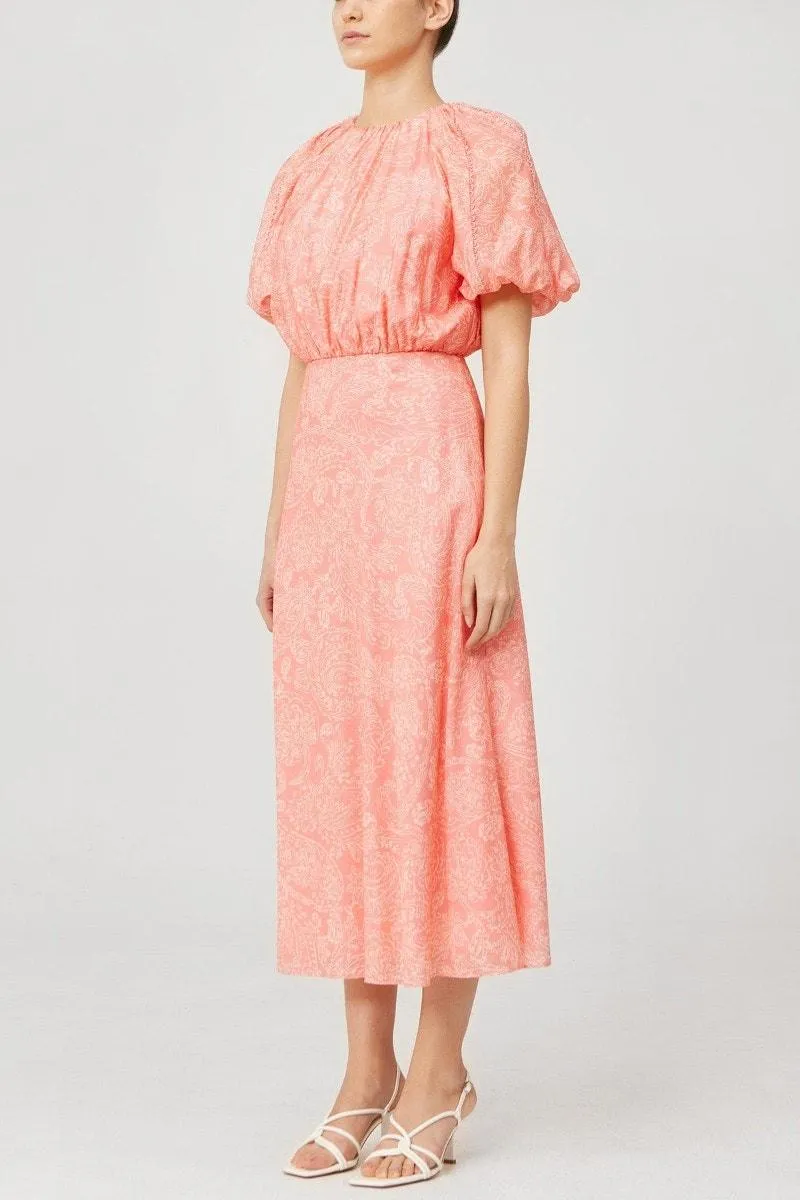 Exemption Midi Dress in Pink Paisley