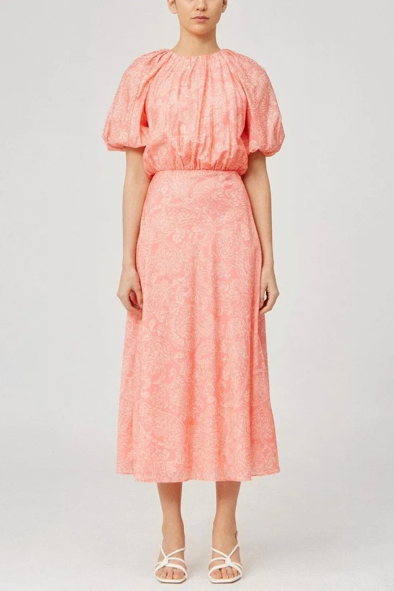 Exemption Midi Dress in Pink Paisley