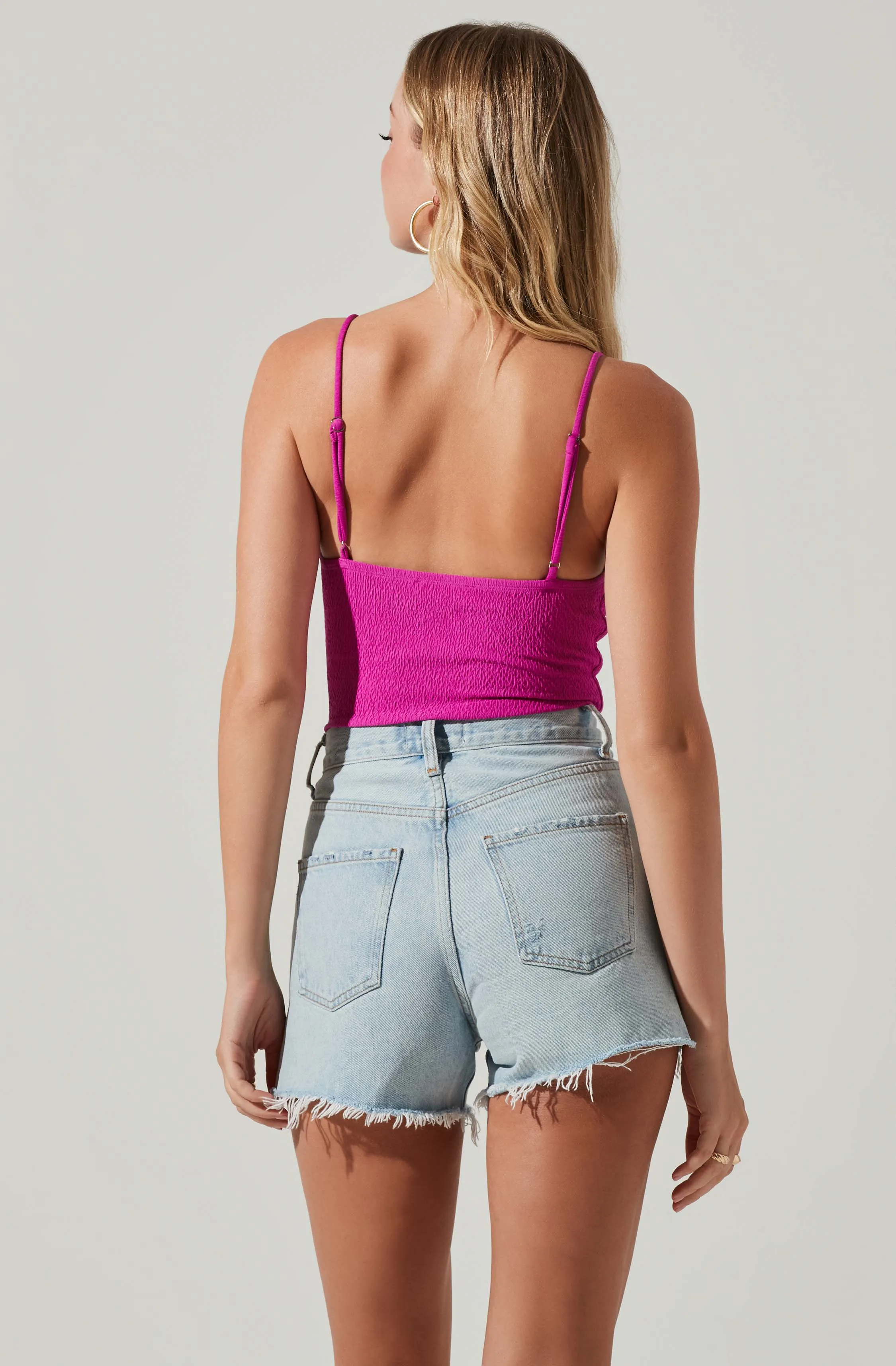 Fia Crinkled Plunge Neck Bodysuit