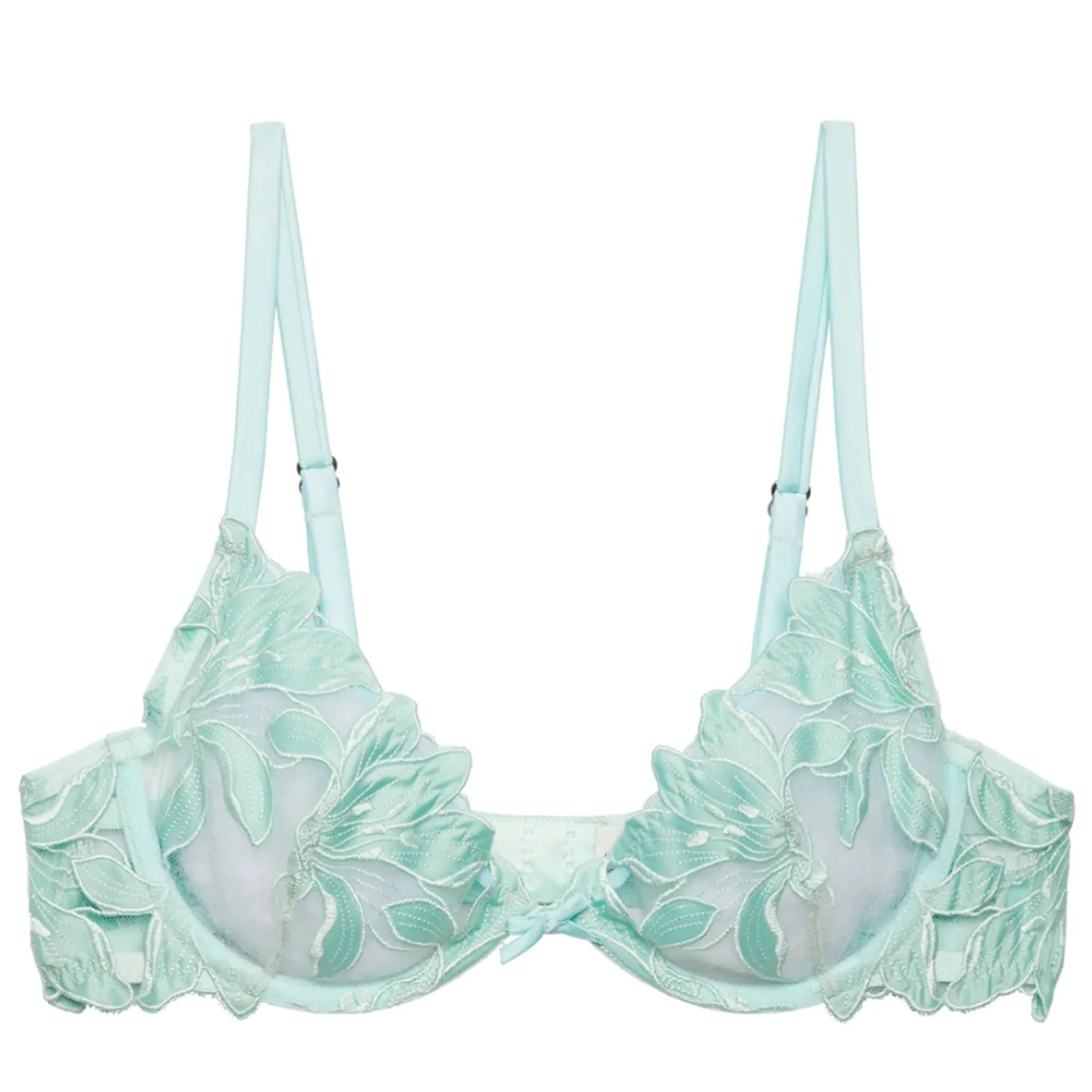 Fleur du Mal Lily Embroidery Plunge Demi Bra