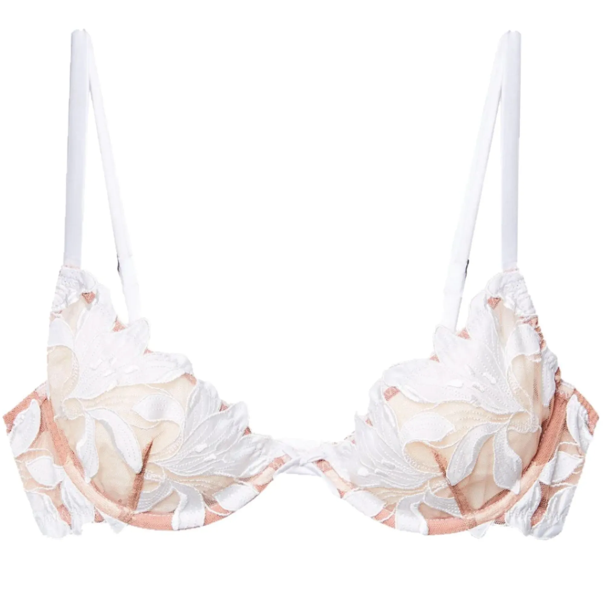 Fleur du Mal Lily Embroidery Plunge Demi Bra