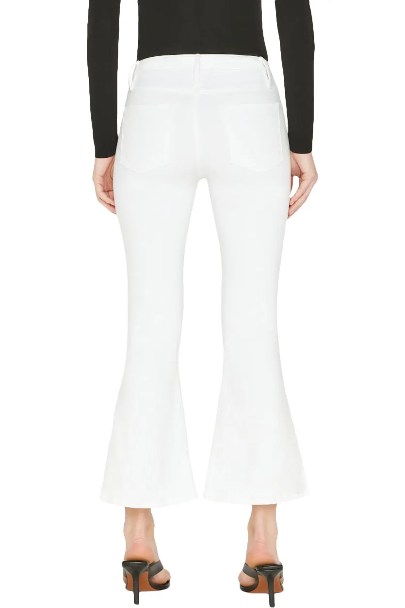 Frame Denim Le Crop Flare Mini Slits in Blanc