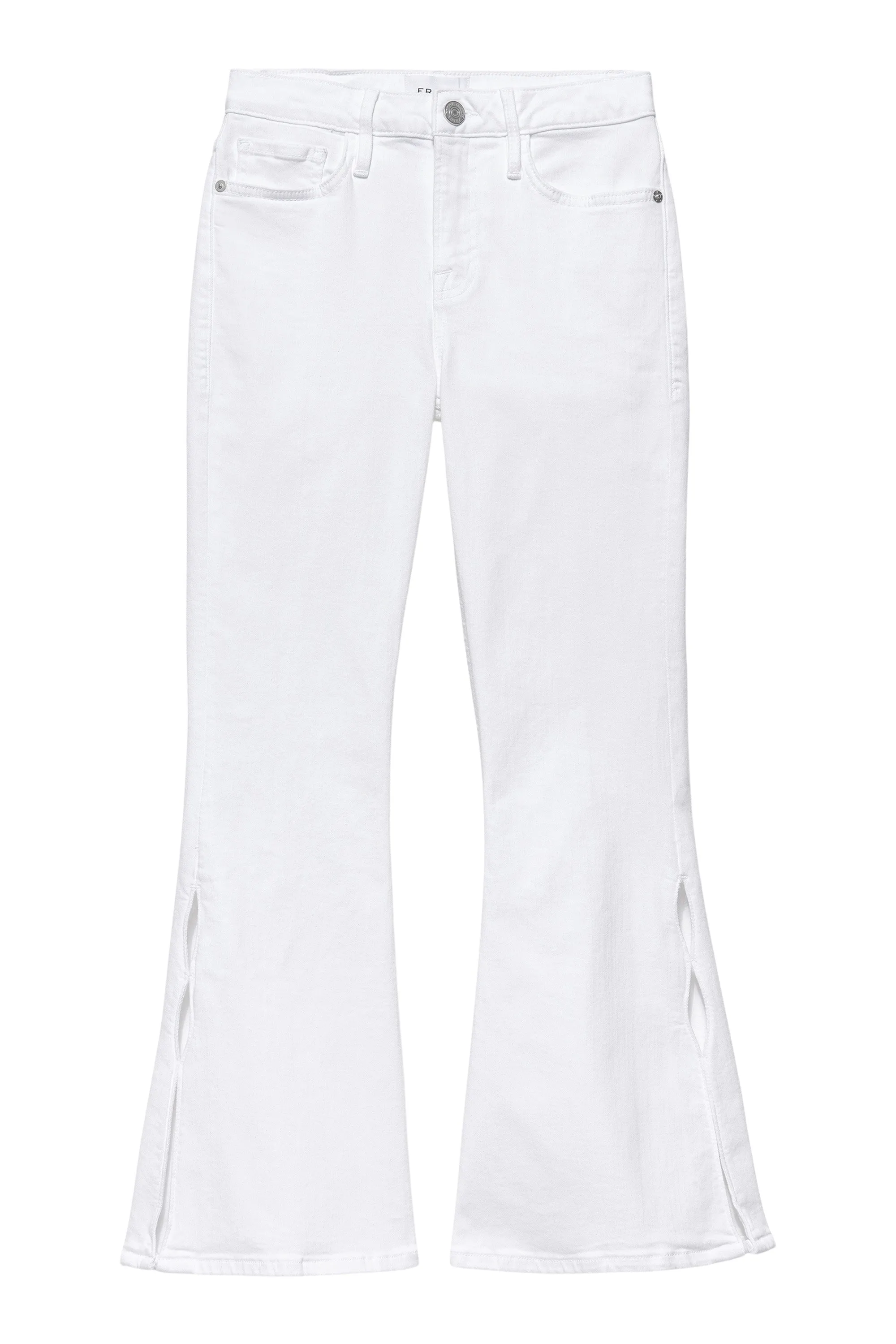 Frame Denim Le Crop Flare Mini Slits in Blanc