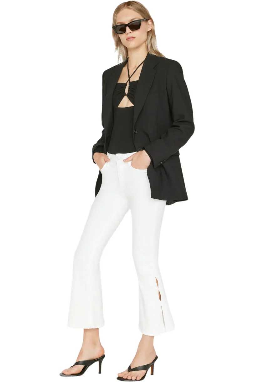 Frame Denim Le Crop Flare Mini Slits in Blanc