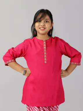 Girls 3/4Th Sleeve Short Kurta