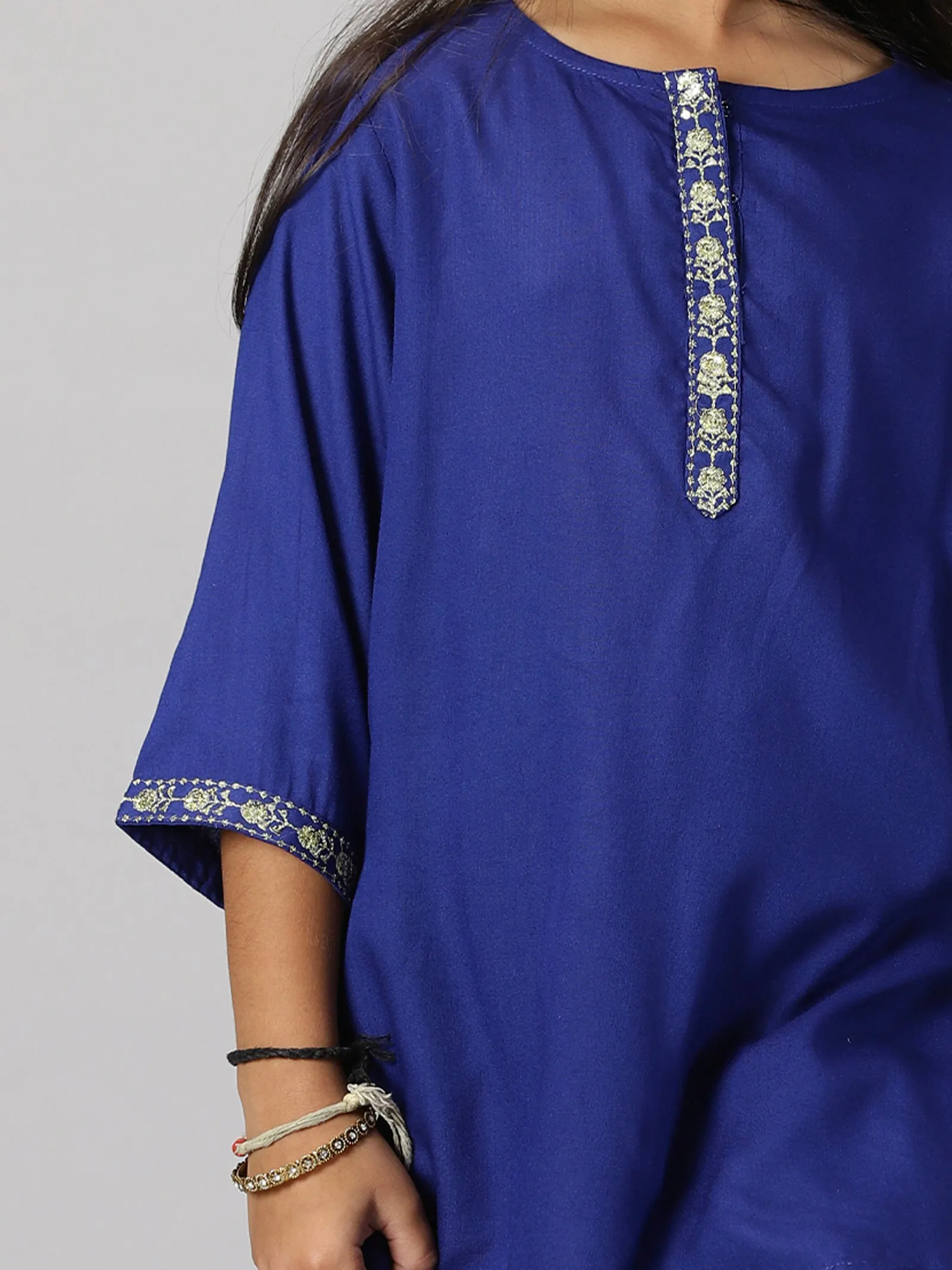 Girls 3/4Th Sleeve Short Kurta