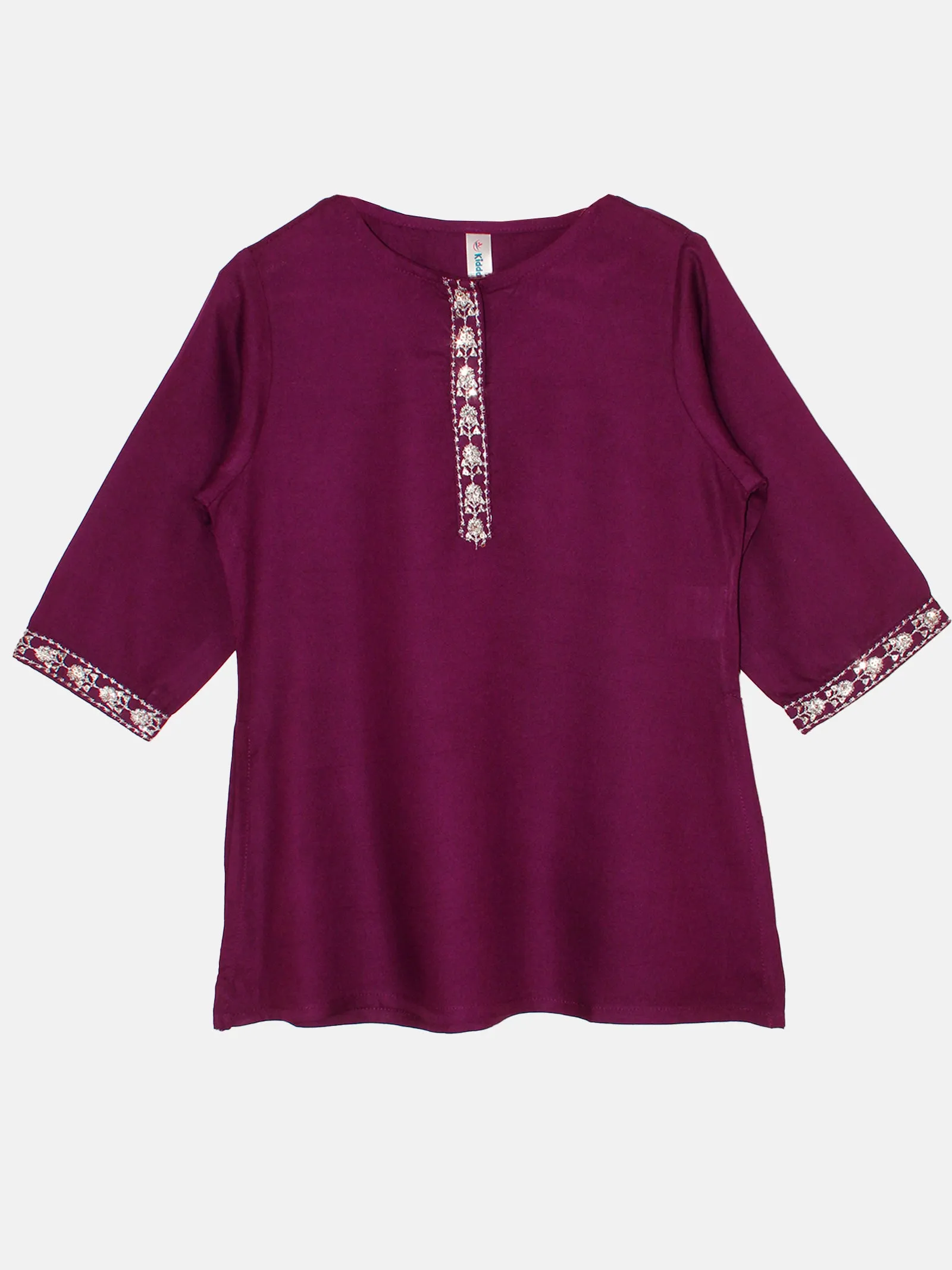 Girls 3/4Th Sleeve Short Kurta