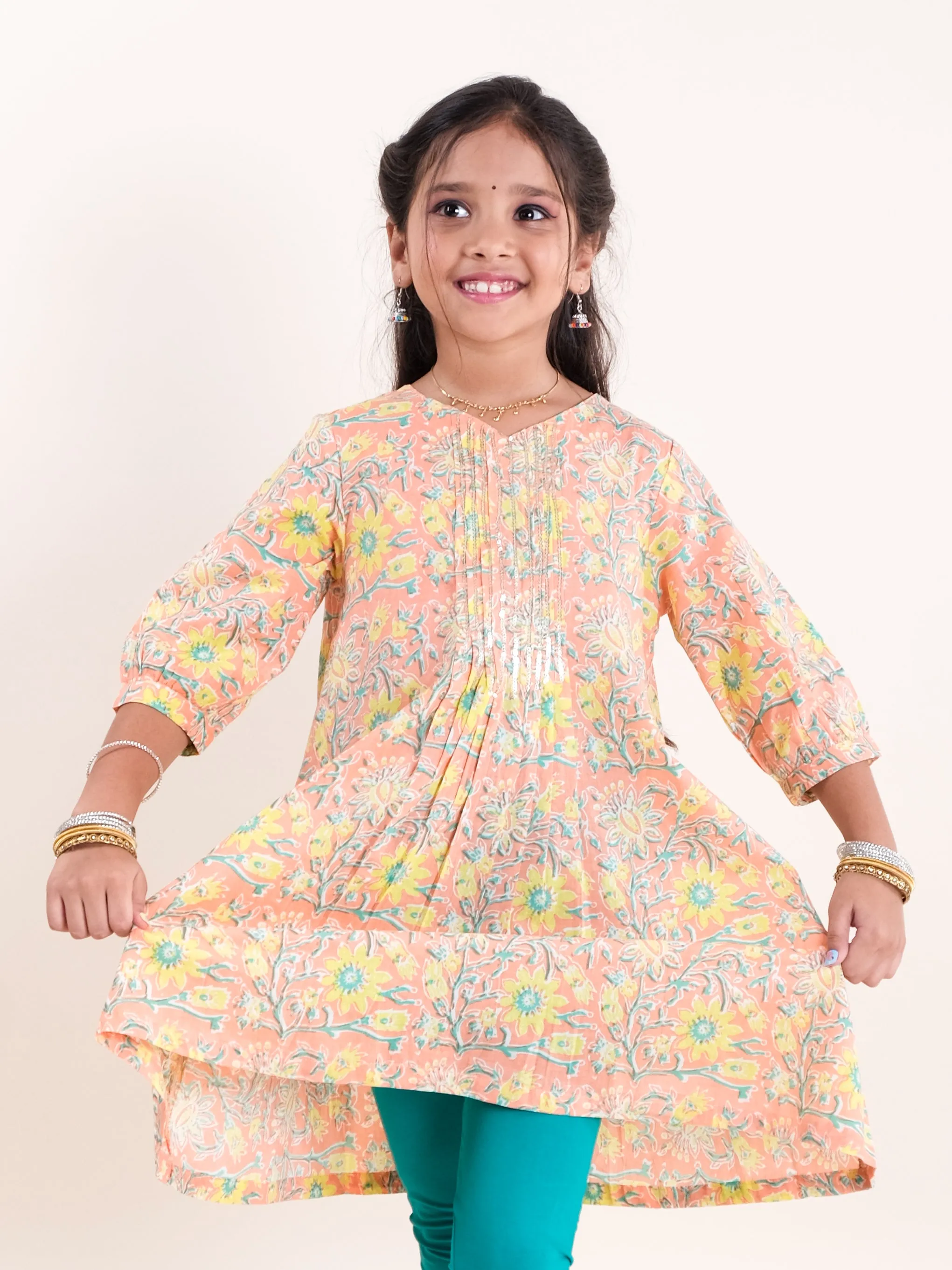 Girls Ethnic Embroidered Kurta