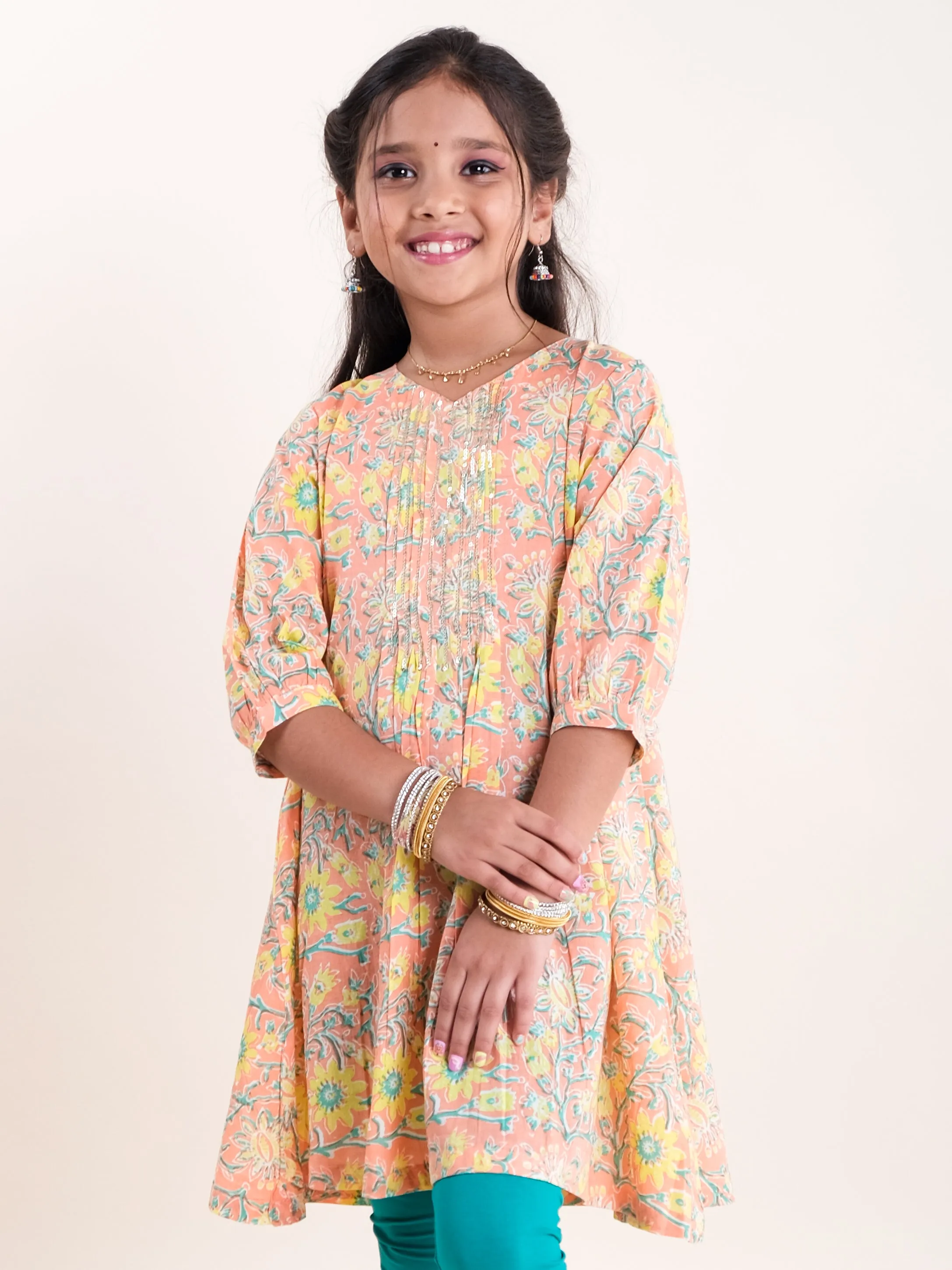 Girls Ethnic Embroidered Kurta