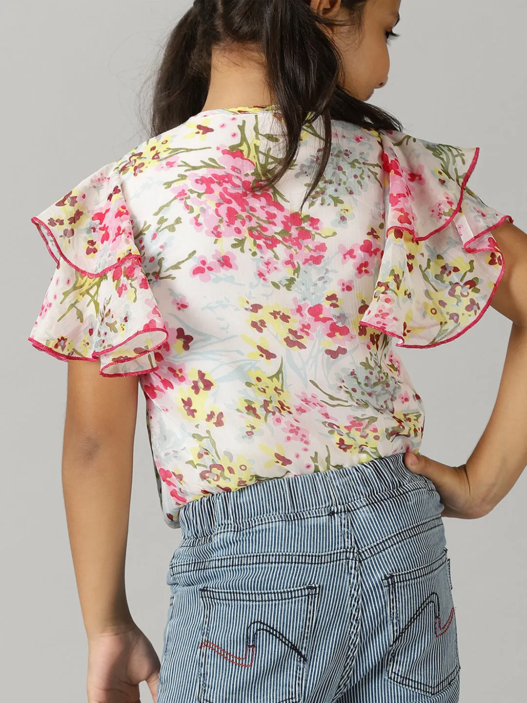 Girls Frill layered Sleeve Top