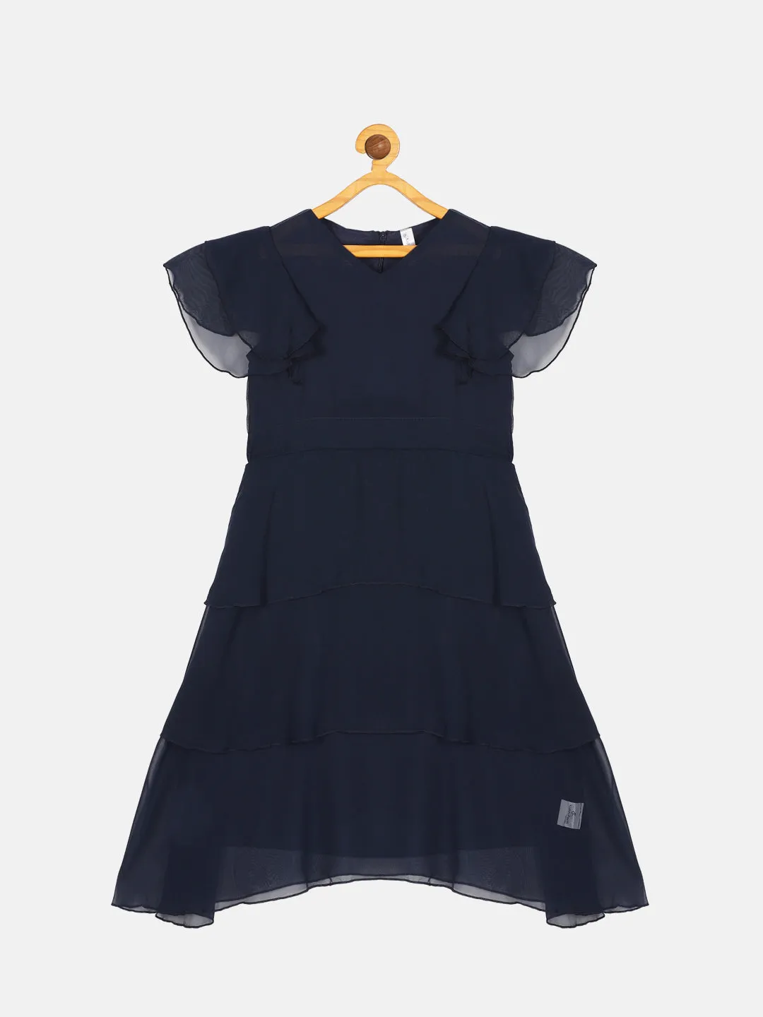 Girls Frill sleeve Layered Dress