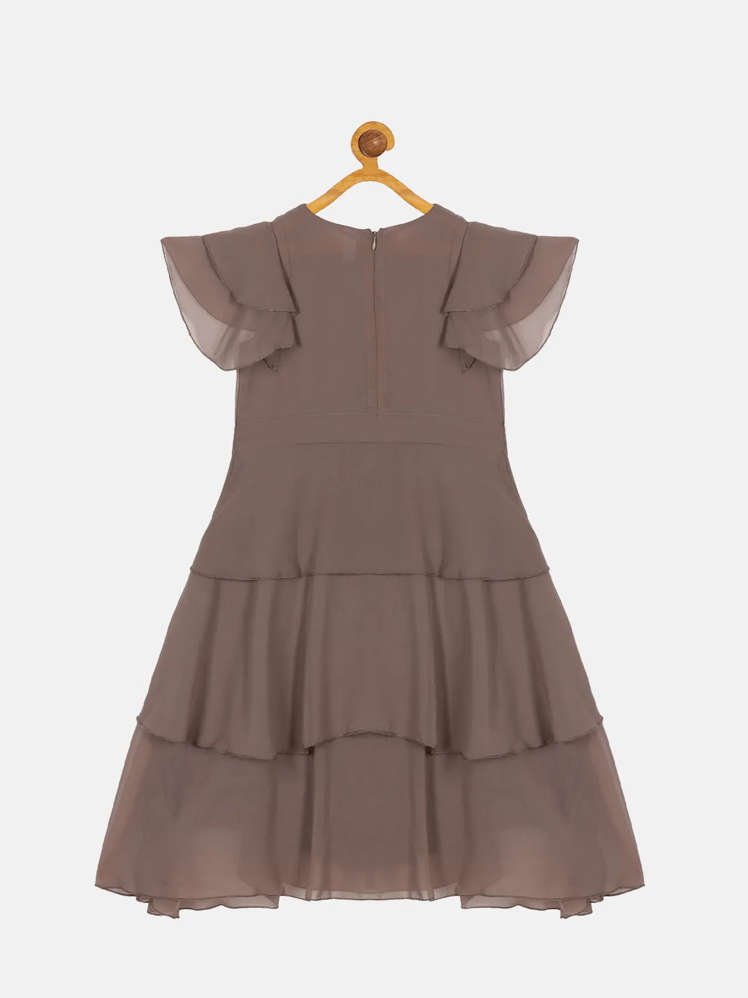 Girls Frill sleeve Layered Dress