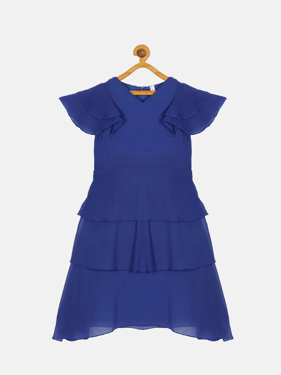 Girls Frill sleeve Layered Dress