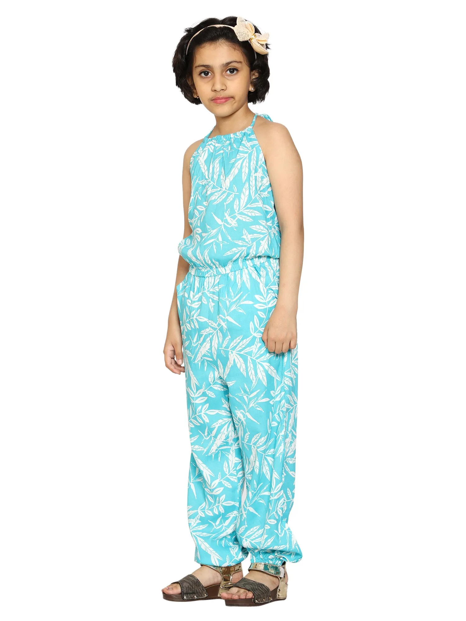 Girls Halter Neck Tie Up Jumpsuit