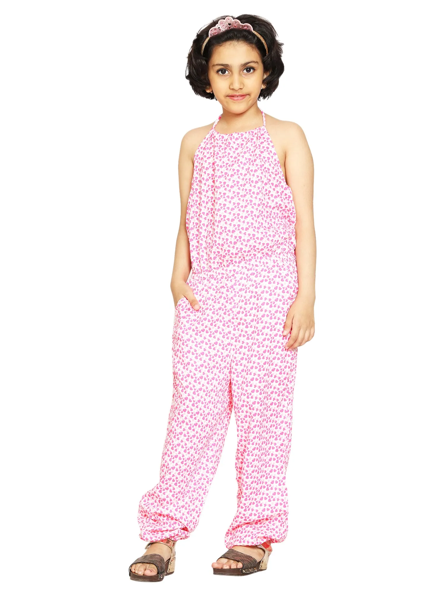 Girls Halter Neck Tie Up Jumpsuit